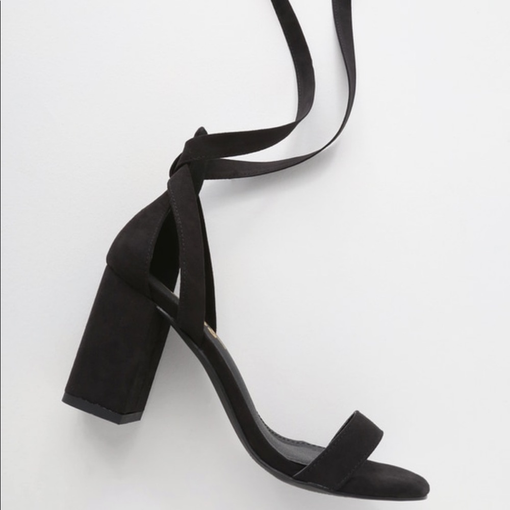 Lulus Airis Heels - Black, 8.5